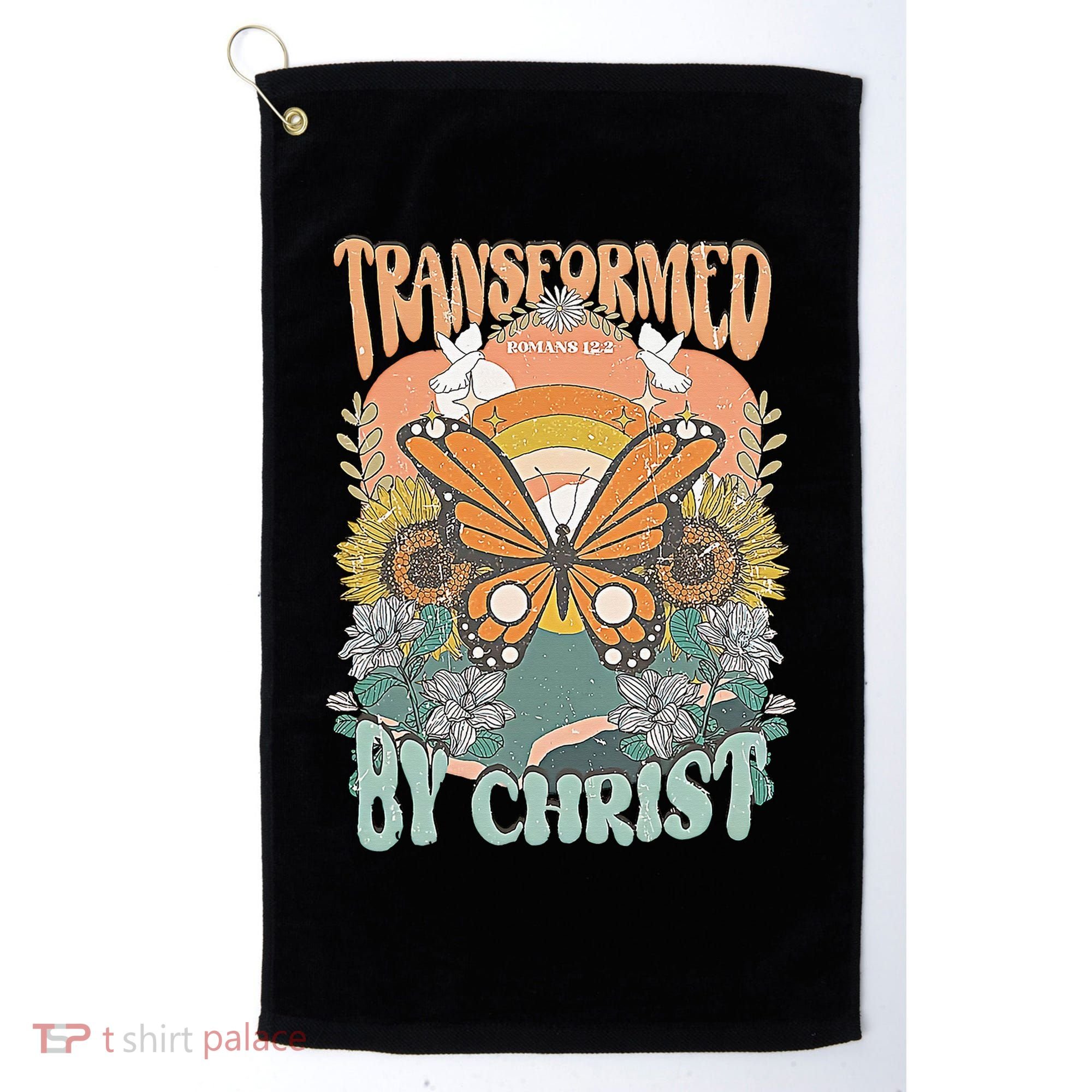 Transformed by Christ Boho christian Trendy Christian  Golf Towel