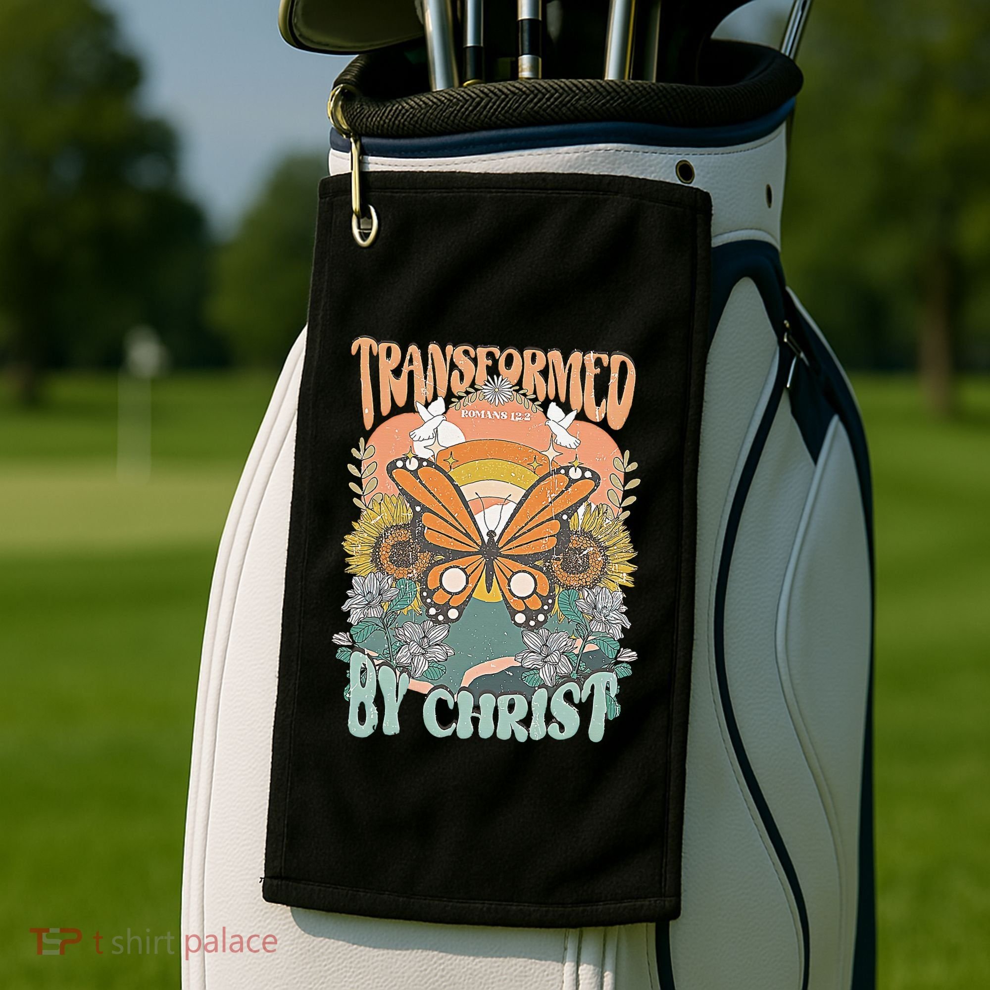 Transformed by Christ Boho christian Trendy Christian  Golf Towel