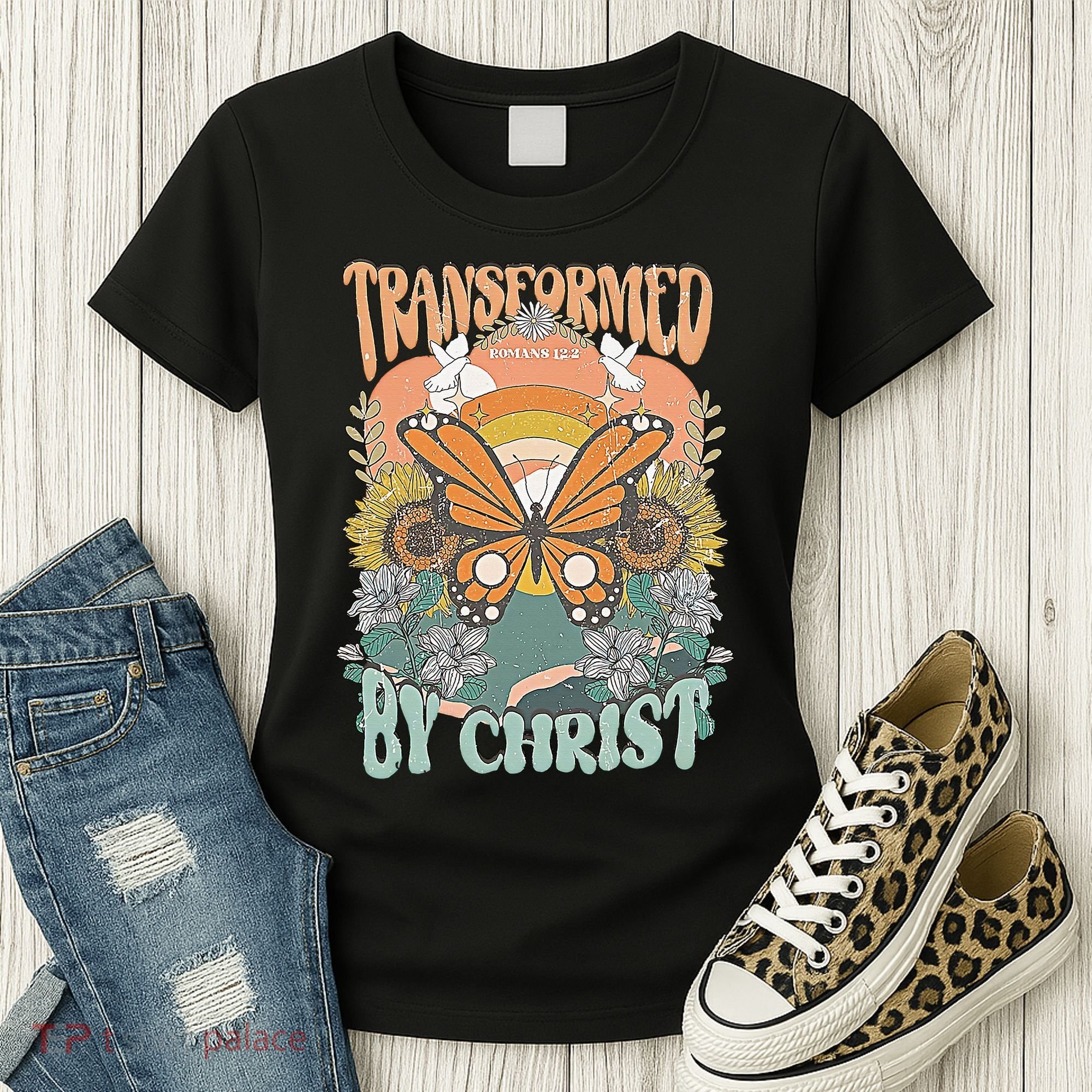 Transformed by Christ Boho christian Trendy Christian  Women's T-Shirt