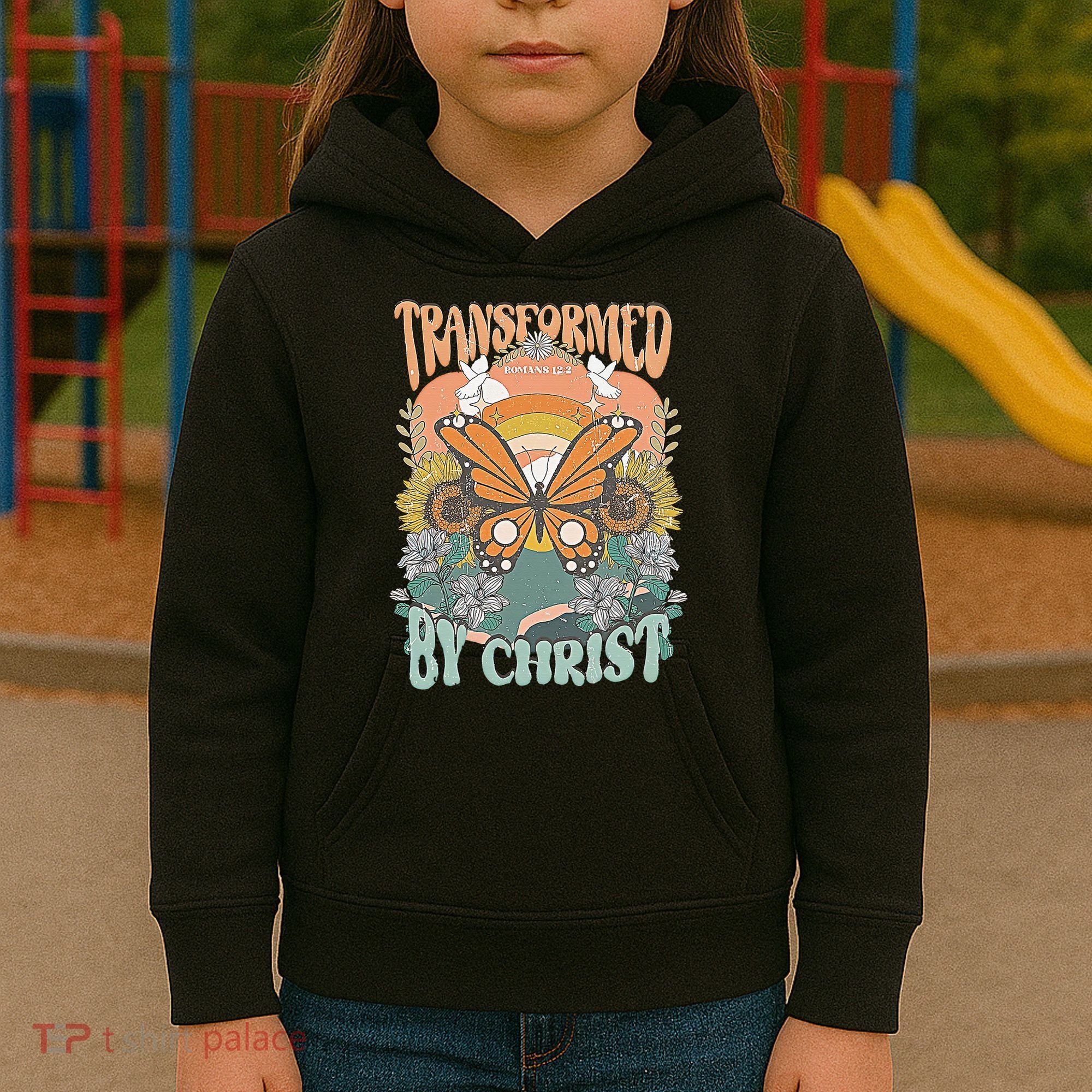 Transformed by Christ Boho christian Trendy Christian  Kids Hoodie