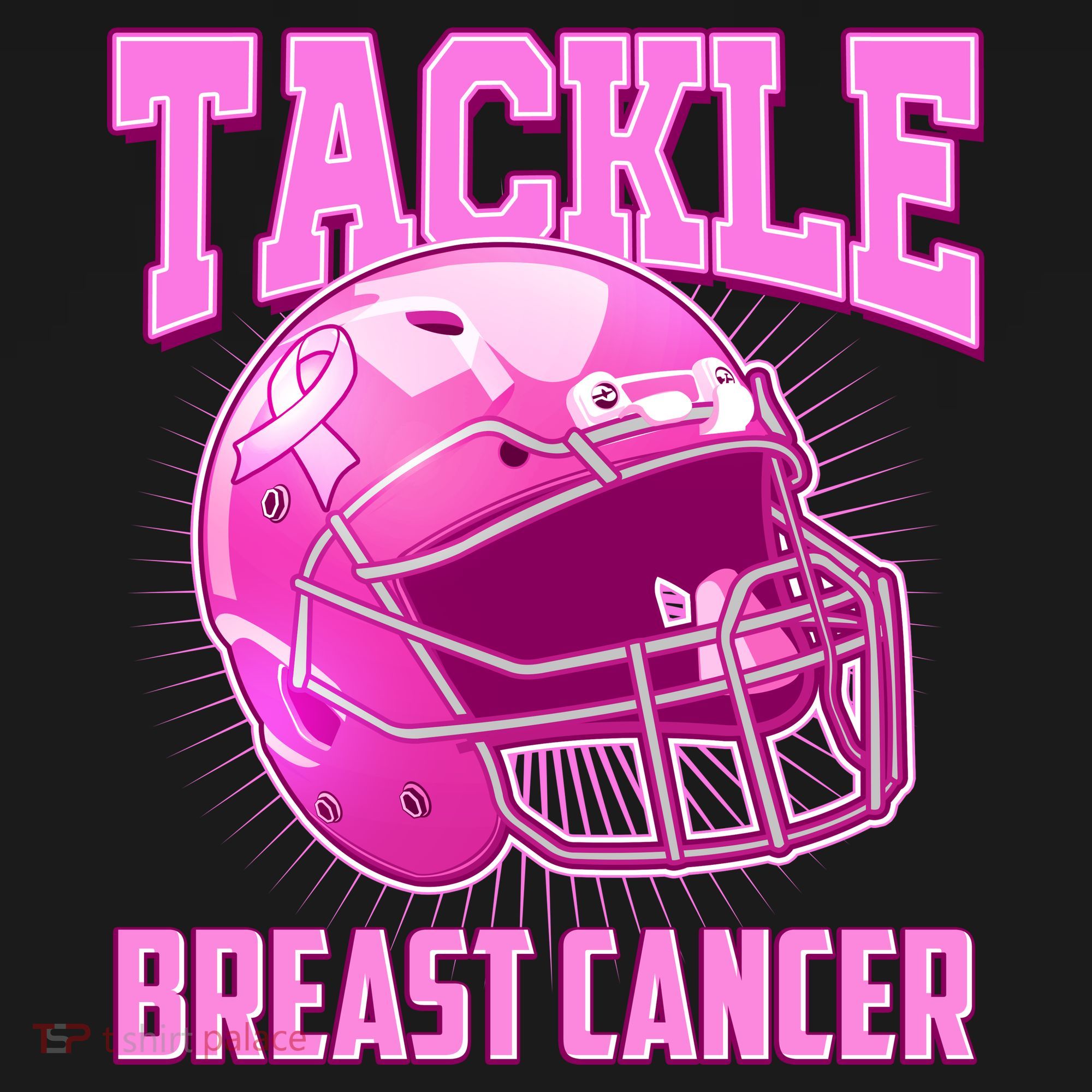 Tackle Breast Cancer Awareness Football Helmet Women's Hoodie