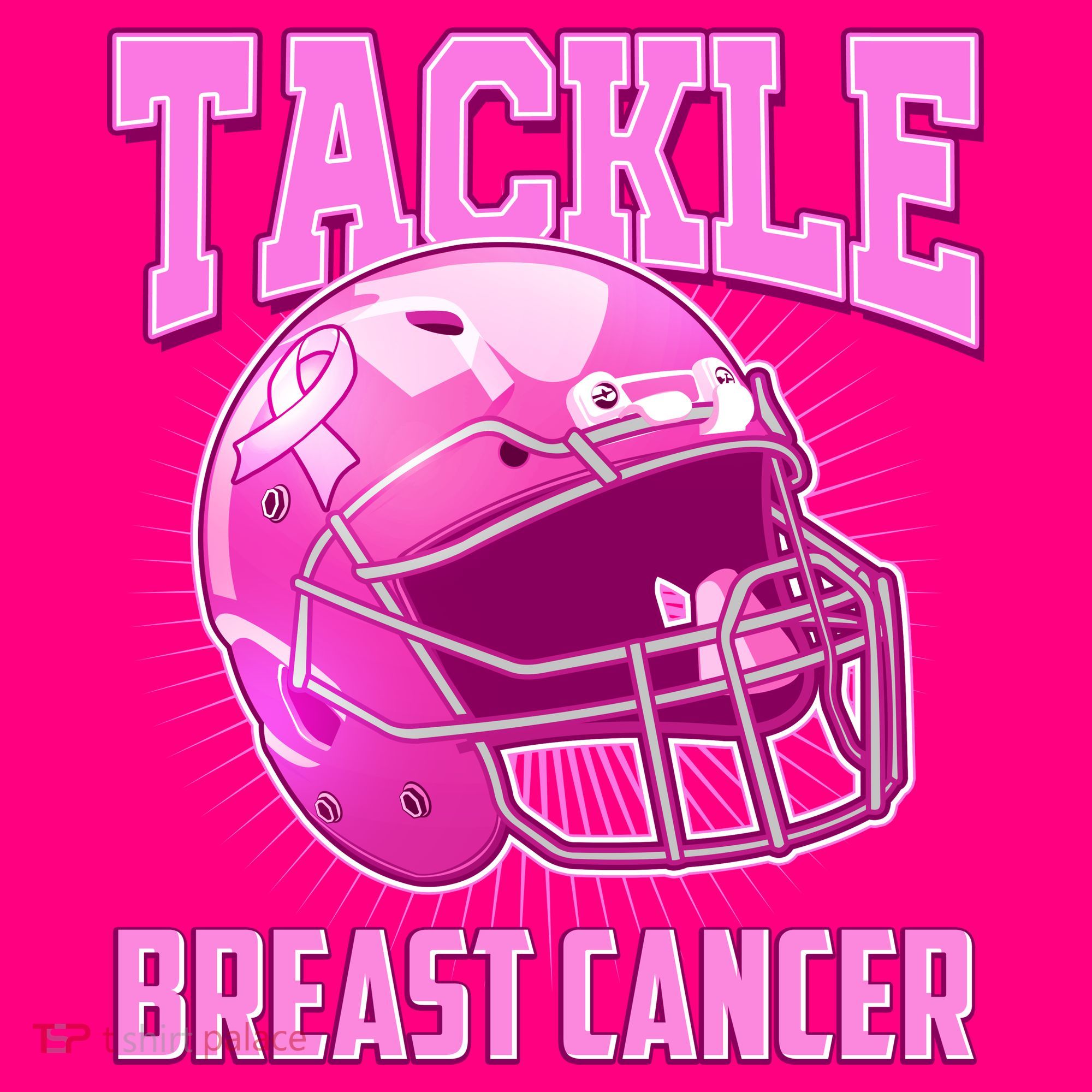 Tackle Breast Cancer Awareness Football Helmet Long Sleeve Shirt
