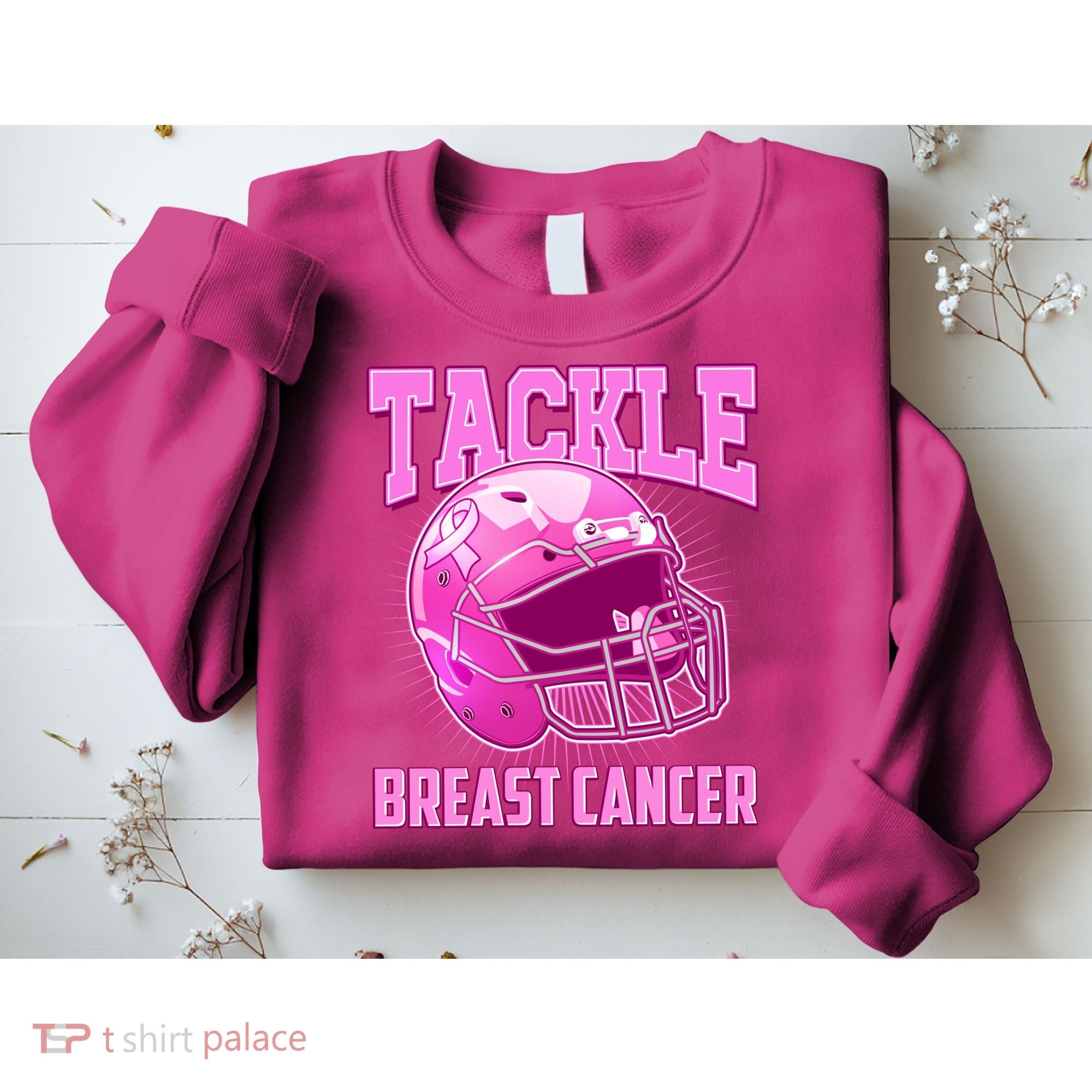 Tackle Breast Cancer Awareness Football Helmet Sweatshirt