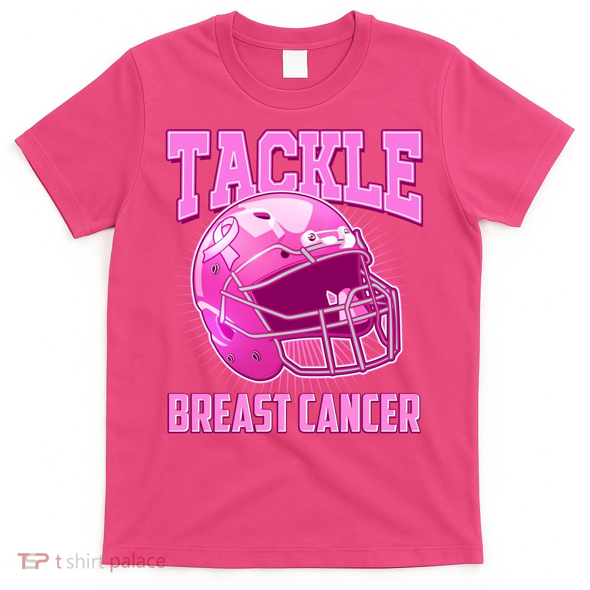Tackle Breast Cancer Awareness Football Helmet T-Shirt