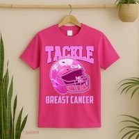 Tackle Breast Cancer Awareness Football Helmet T-Shirt thumb 2