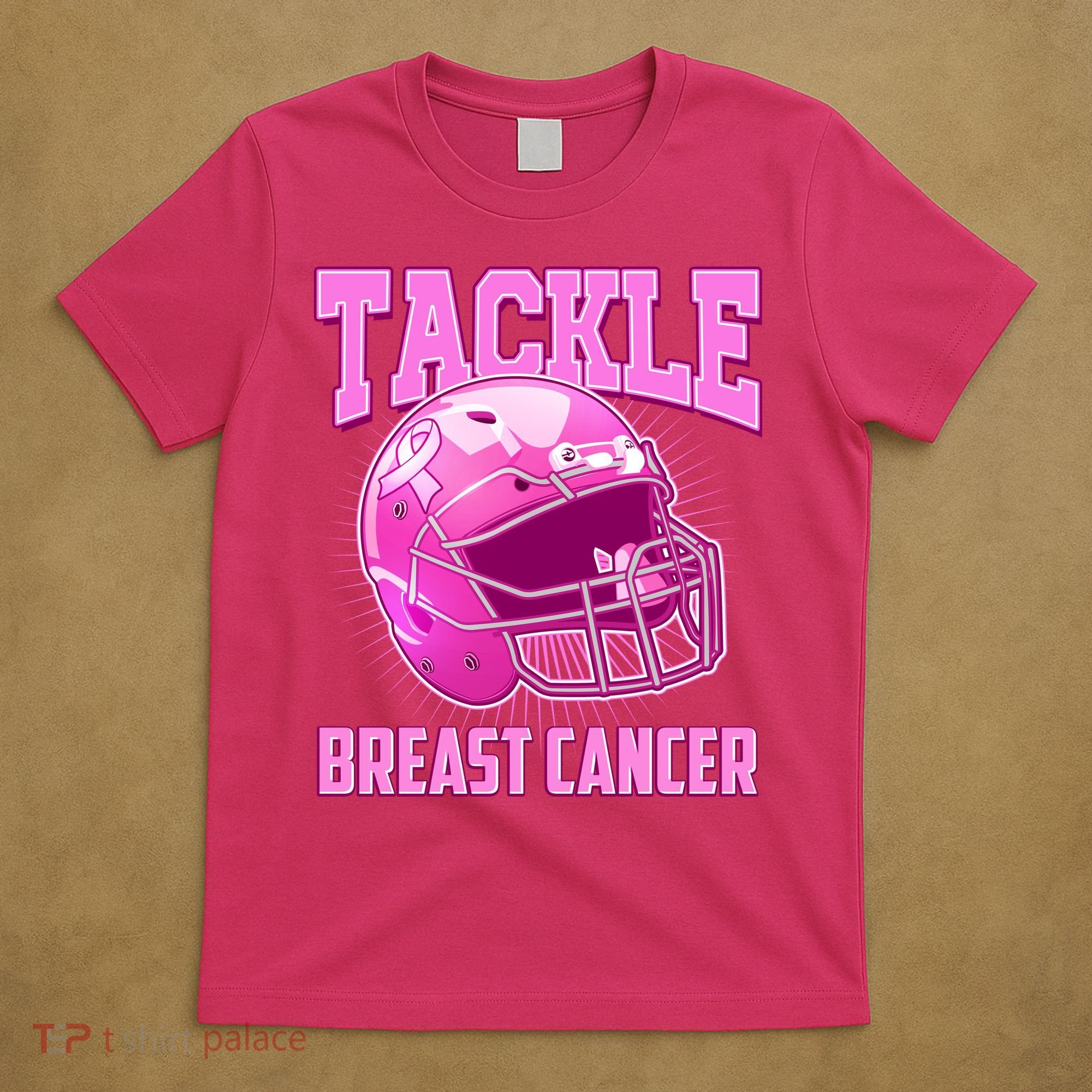 Tackle Breast Cancer Awareness Football Helmet T-Shirt