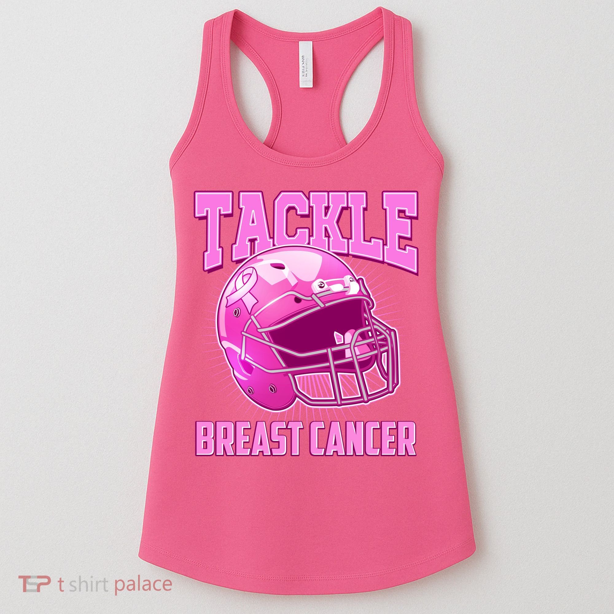 Tackle Breast Cancer Awareness Football Helmet Women's Tank Top