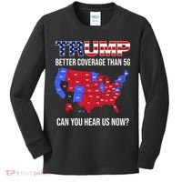 Trump Better Coverage Than 5g Can You Hear Us Now Usa Map Kids Long Sleeve Shirt thumb 0