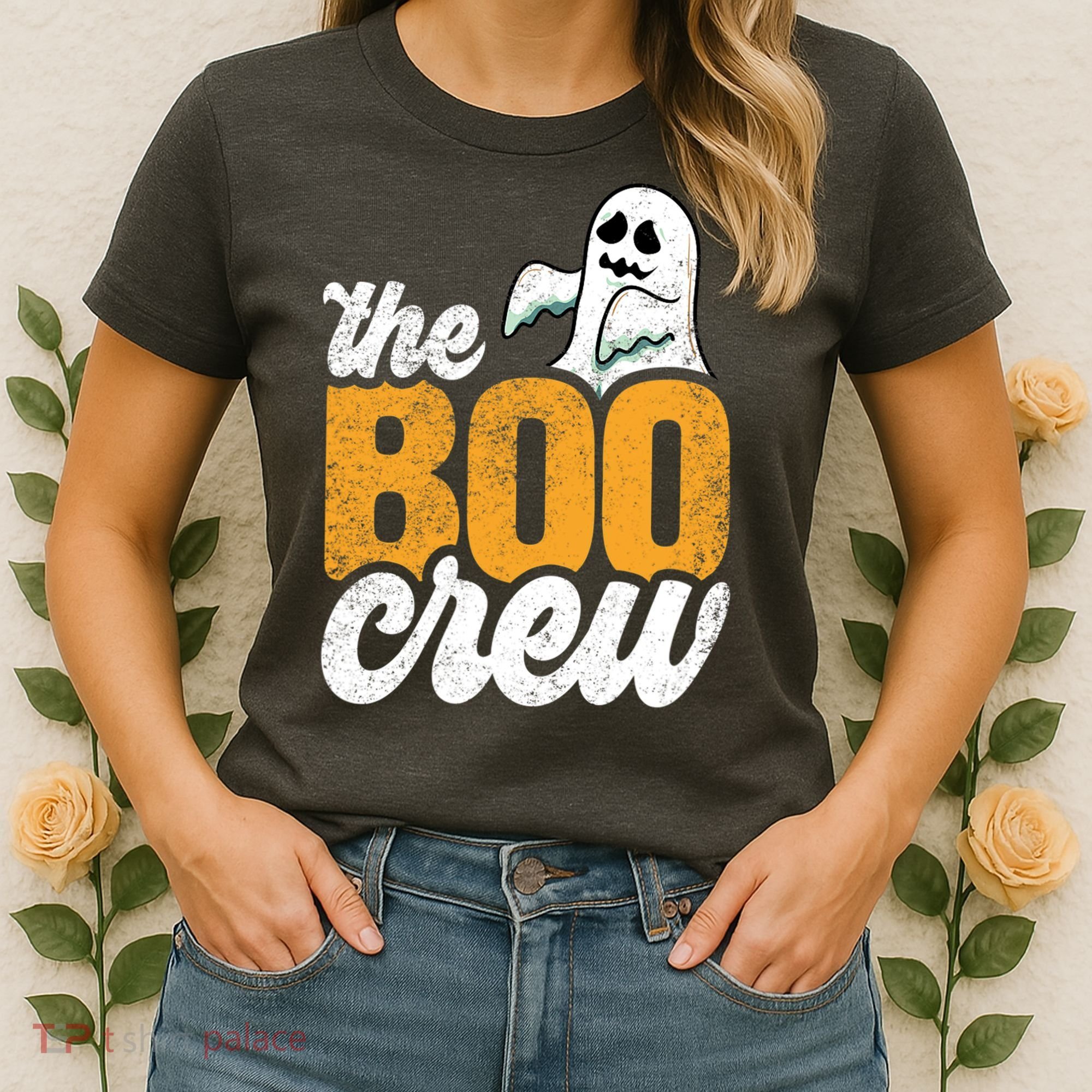 The Boo Crew Funny Ghost Family Matching Halloween Women's T-Shirt