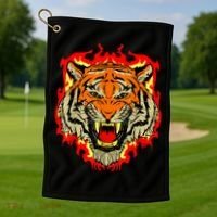 Tiger Big Cat Bengal Wildcat Predator Cool Animal Gift Idea Golf Towel thumb 1
