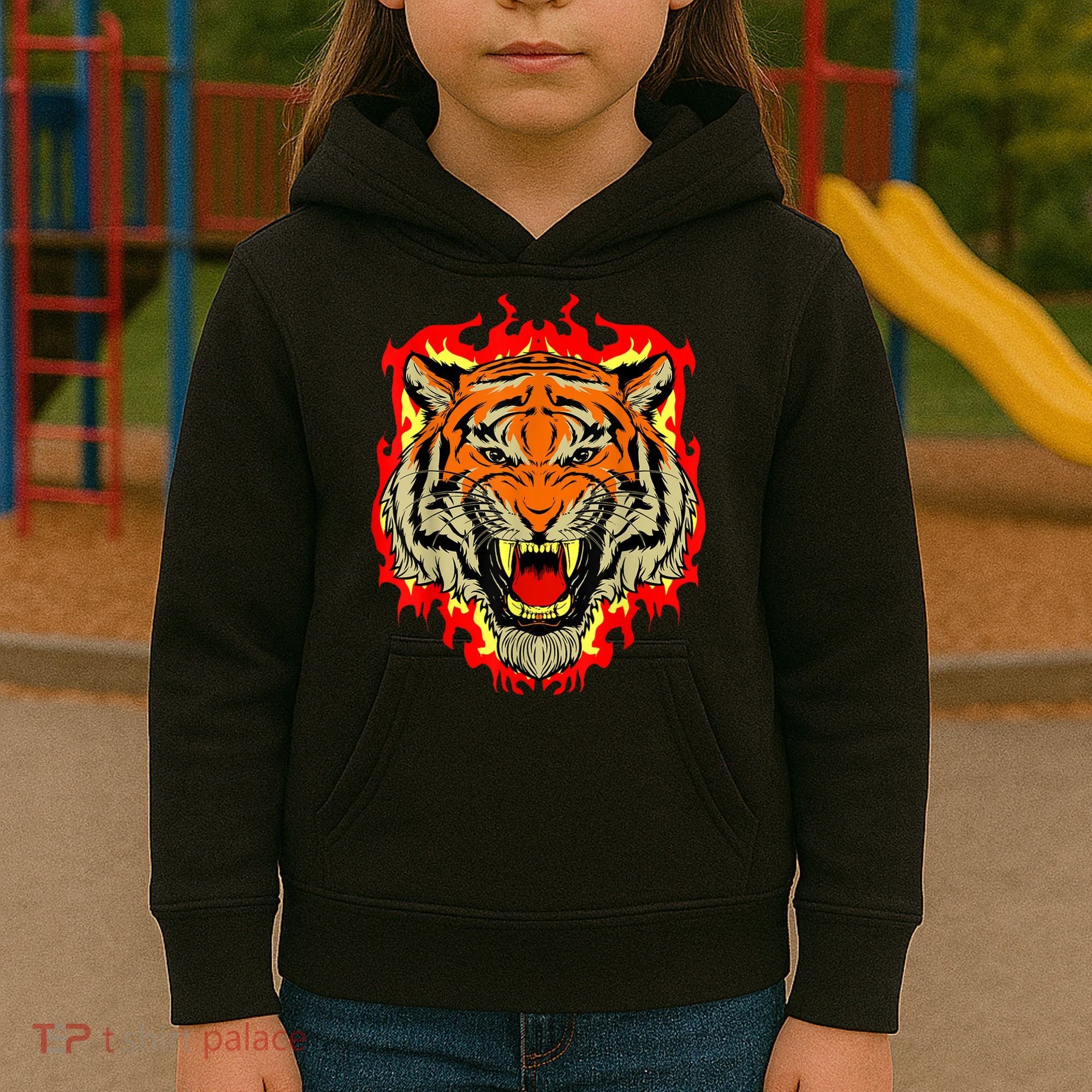 Tiger Big Cat Bengal Wildcat Predator Cool Animal Gift Idea Kids Hoodie