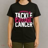 Tackle Breast Cancer Awareness Football Fan T-Shirt thumb 4