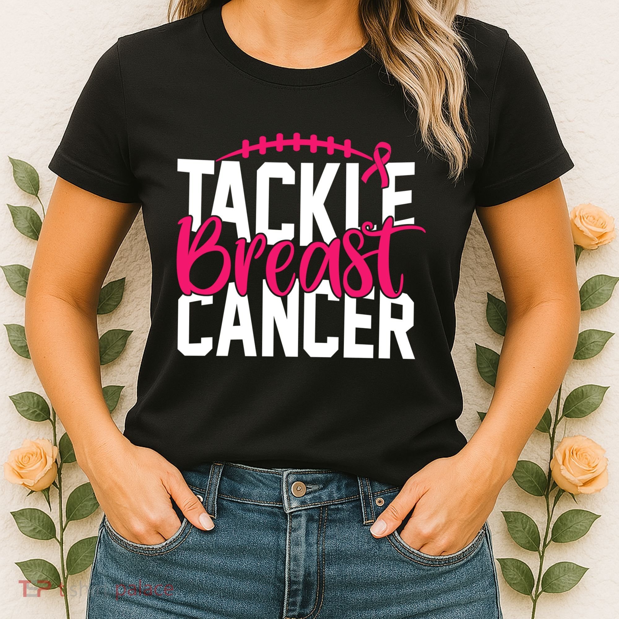 Tackle Breast Cancer Awareness Football Fan Women's T-Shirt