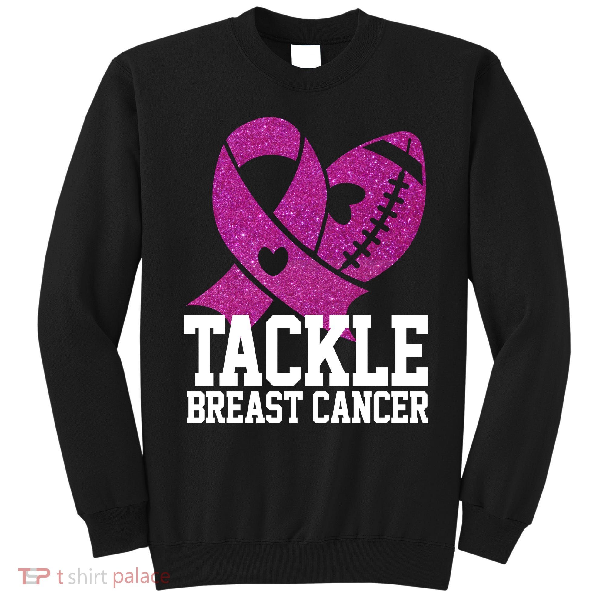 Tackle Breast Cancer Football Ribbon Sweatshirt