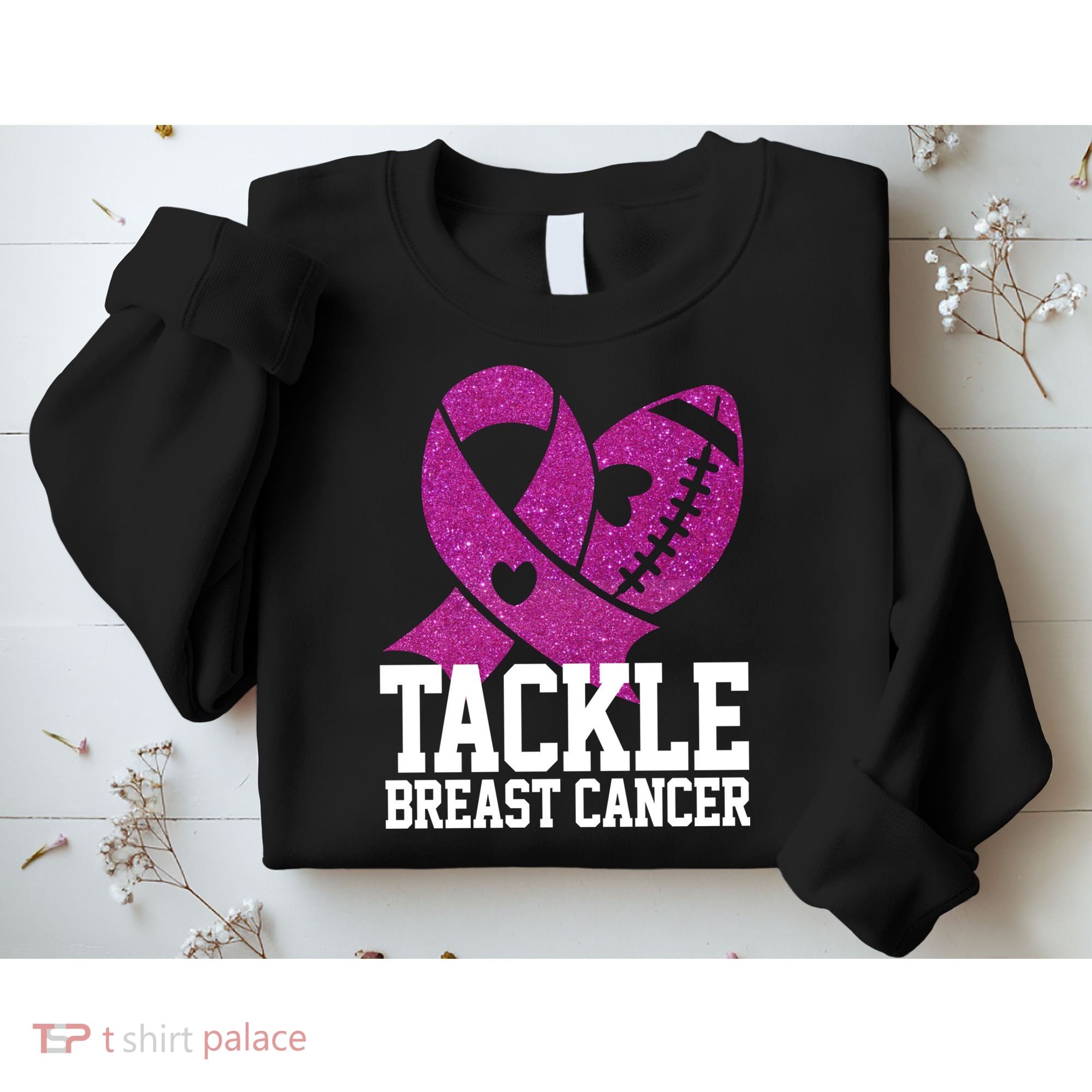 Tackle Breast Cancer Football Ribbon Sweatshirt