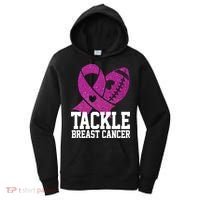 Tackle Breast Cancer Football Ribbon Women's Hoodie thumb 0