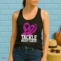 Tackle Breast Cancer Football Ribbon Women's Tank Top thumb 2