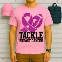 Tackle Breast Cancer Football Ribbon T-Shirt thumb 6