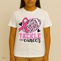 Tackle Breast Cancer Pink Ribbon Football T-Shirt thumb 4