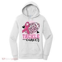 Tackle Breast Cancer Pink Ribbon Football Women's Hoodie thumb 0