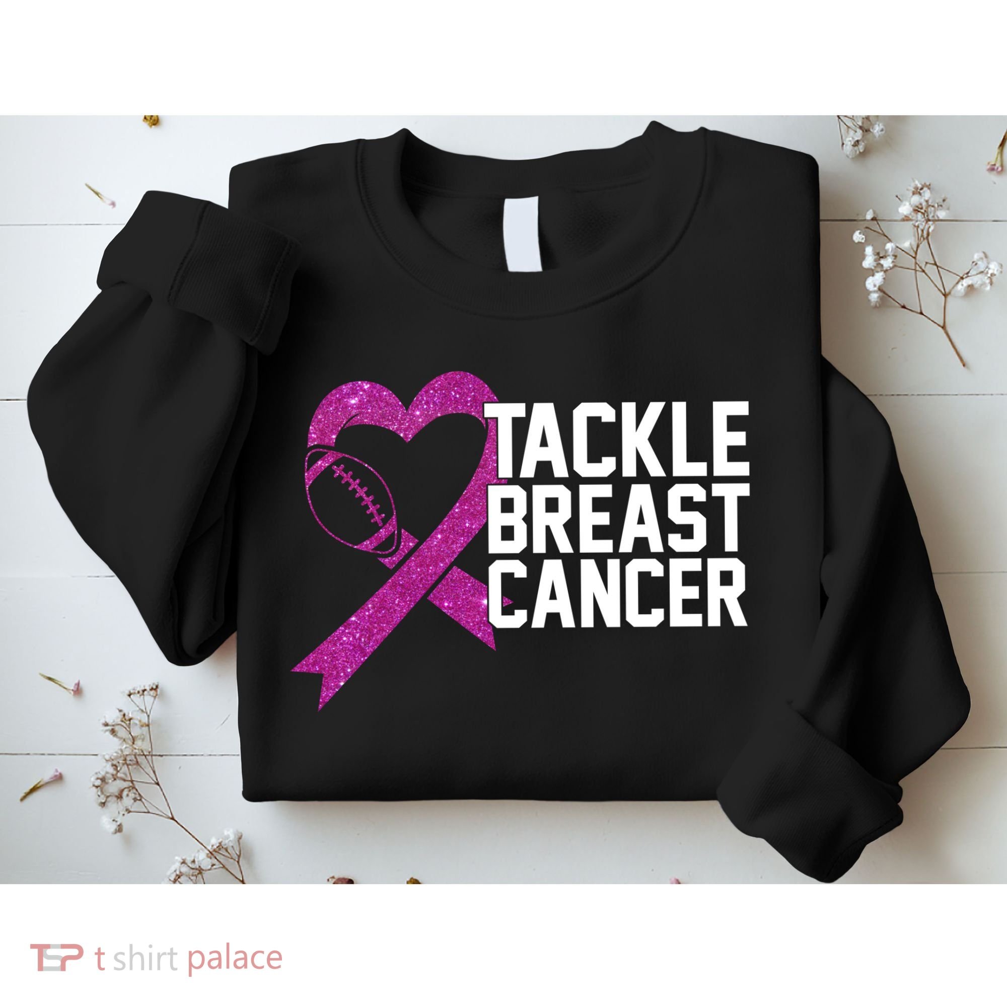 Tackle Breast Cancer Awareness Heart Football Sweatshirt