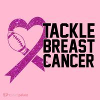 Tackle Breast Cancer Awareness Heart Football T-Shirt thumb 7