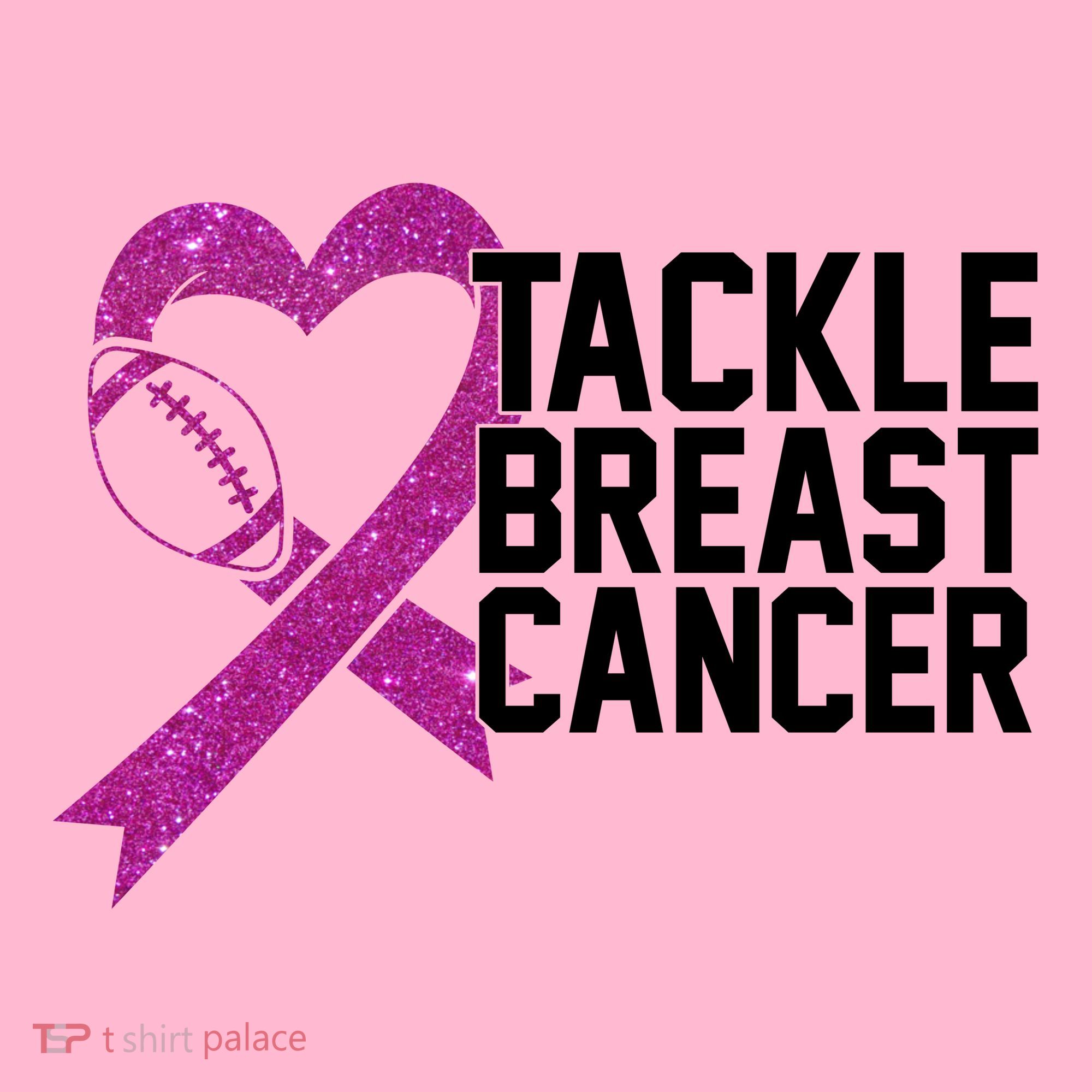Tackle Breast Cancer Awareness Heart Football T-Shirt