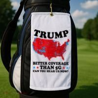Trump Better Coverage Than 5g Can You Hear Us Now Usa Funny Golf Towel thumb 2