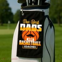 The Best Dad Are Basketball Coaches Player Gift Golf Towel thumb 2