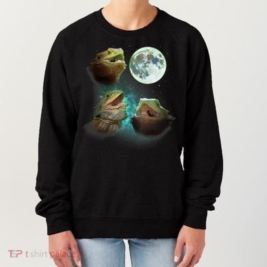 Three Bearded Dragons Howl At Moon 3 Wolfs Wolves Parody Women's Sweatshirt