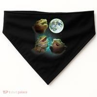 Three Bearded Dragons Howl At Moon 3 Wolfs Wolves Parody USA-Made Doggie Bandana thumb 0