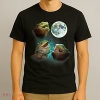 Three Bearded Dragons Howl At Moon 3 Wolfs Wolves Parody T-Shirt thumb 3