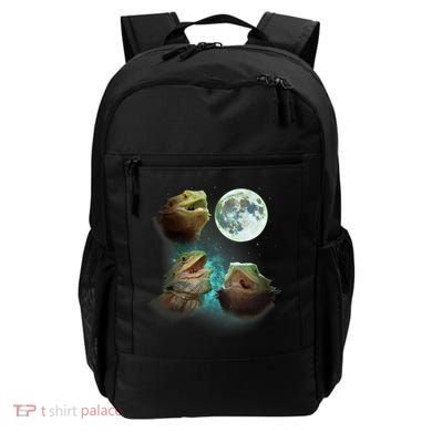 Three Bearded Dragons Howl At Moon 3 Wolfs Wolves Parody Backpack