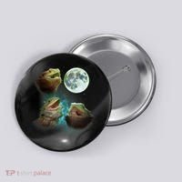 Three Bearded Dragons Howl At Moon 3 Wolfs Wolves Parody Button thumb 0