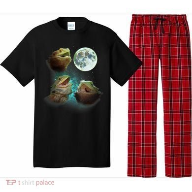 Three Bearded Dragons Howl At Moon 3 Wolfs Wolves Parody Pajama Set