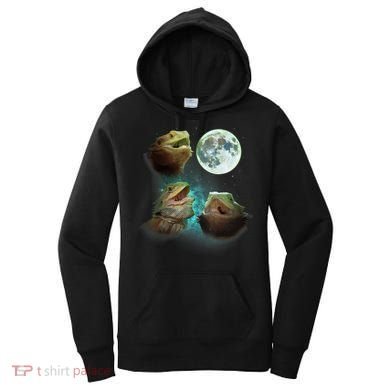 Three Bearded Dragons Howl At Moon 3 Wolfs Wolves Parody Women's Hoodie