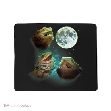Three Bearded Dragons Howl At Moon 3 Wolfs Wolves Parody Mousepad
