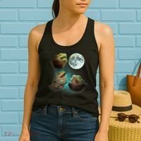 Three Bearded Dragons Howl At Moon 3 Wolfs Wolves Parody Women's Tank Top thumb 2