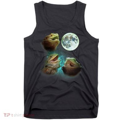 Three Bearded Dragons Howl At Moon 3 Wolfs Wolves Parody Tank Top