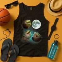 Three Bearded Dragons Howl At Moon 3 Wolfs Wolves Parody Tank Top thumb 4