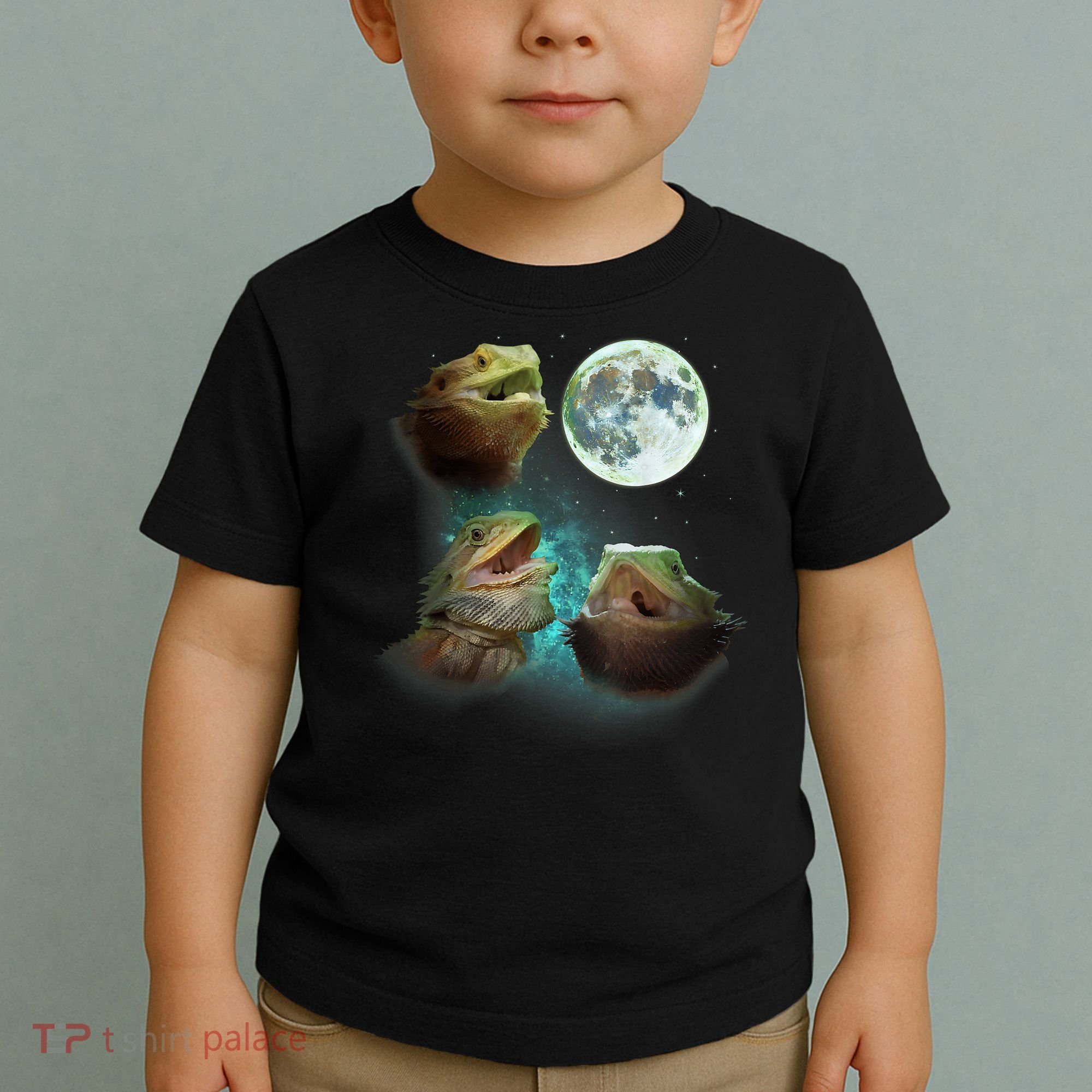 Three Bearded Dragons Howl At Moon 3 Wolfs Wolves Parody Toddler T-Shirt