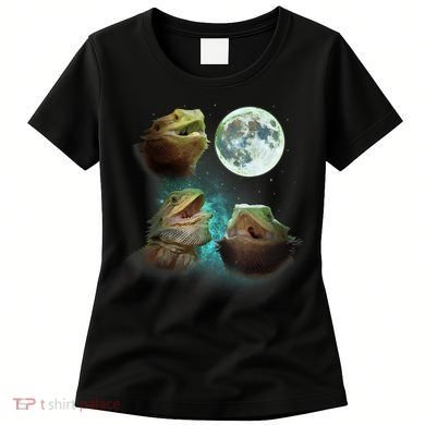 Three Bearded Dragons Howl At Moon 3 Wolfs Wolves Parody Women's T-Shirt