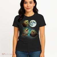 Three Bearded Dragons Howl At Moon 3 Wolfs Wolves Parody Women's T-Shirt thumb 4