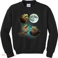 Three Bearded Dragons Howl At Moon 3 Wolfs Wolves Parody Kids Sweatshirt thumb 0