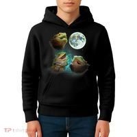 Three Bearded Dragons Howl At Moon 3 Wolfs Wolves Parody Kids Hoodie thumb 4