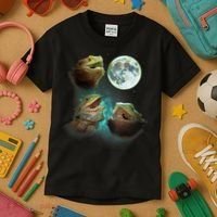 Three Bearded Dragons Howl At Moon 3 Wolfs Wolves Parody Kids T-Shirt thumb 3