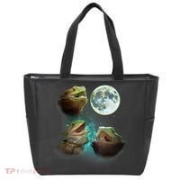 Three Bearded Dragons Howl At Moon 3 Wolfs Wolves Parody Tote Bag thumb 0