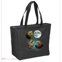 Three Bearded Dragons Howl At Moon 3 Wolfs Wolves Parody Tote Bag thumb 2