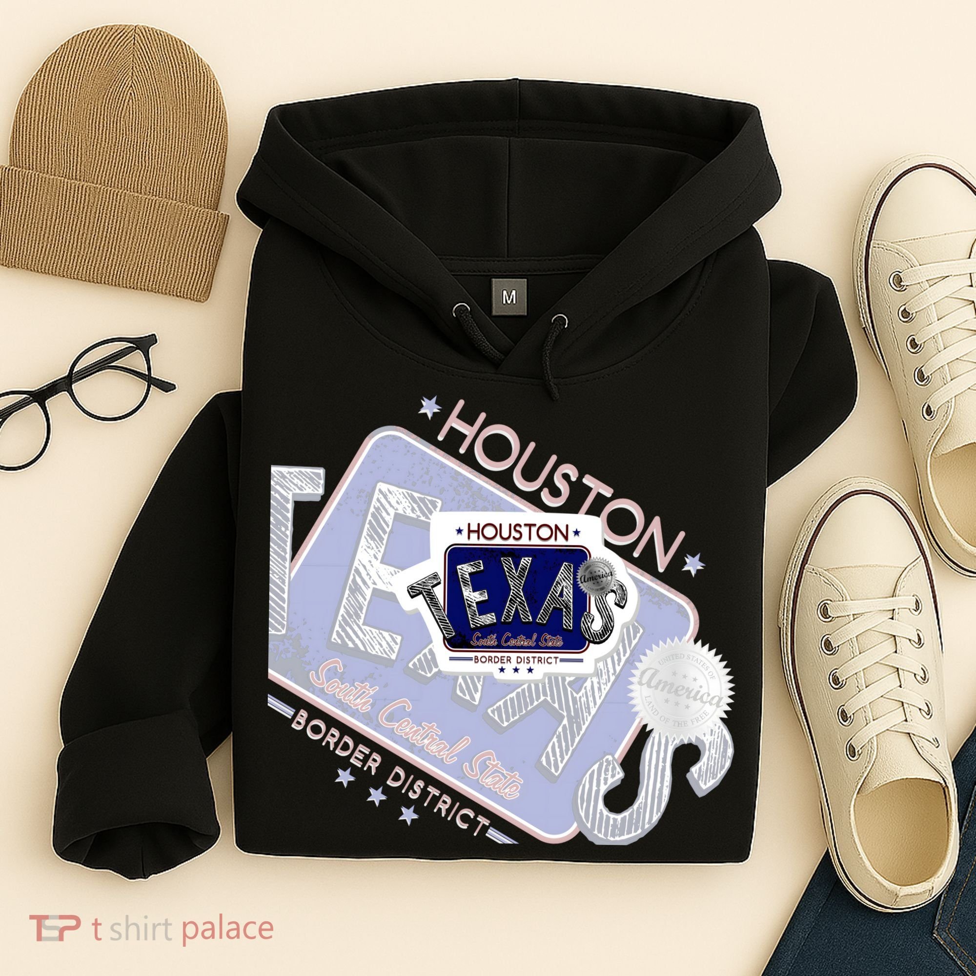 Texas Border District Cool State Logo Hoodie