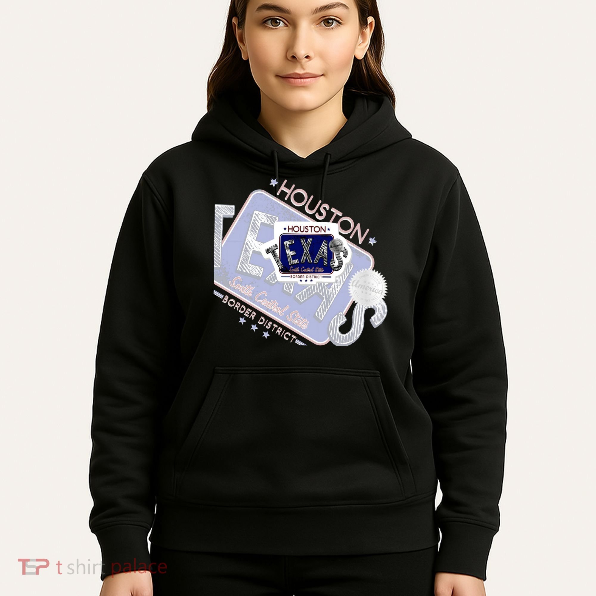 Texas Border District Cool State Logo Hoodie